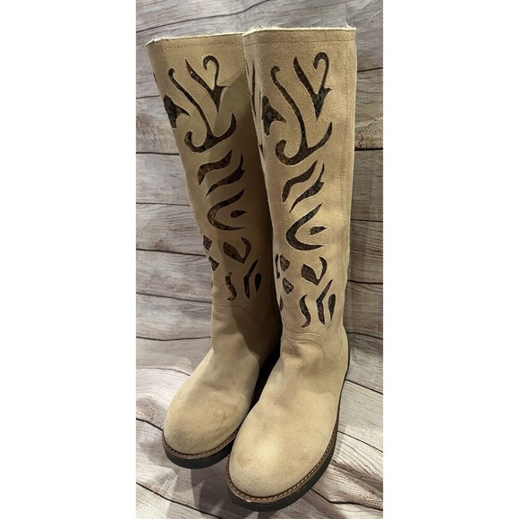 Carlos Santana Tall Artista Boots~Inlay~Shearling Lined~Size 10 M - Picture 3 of 12